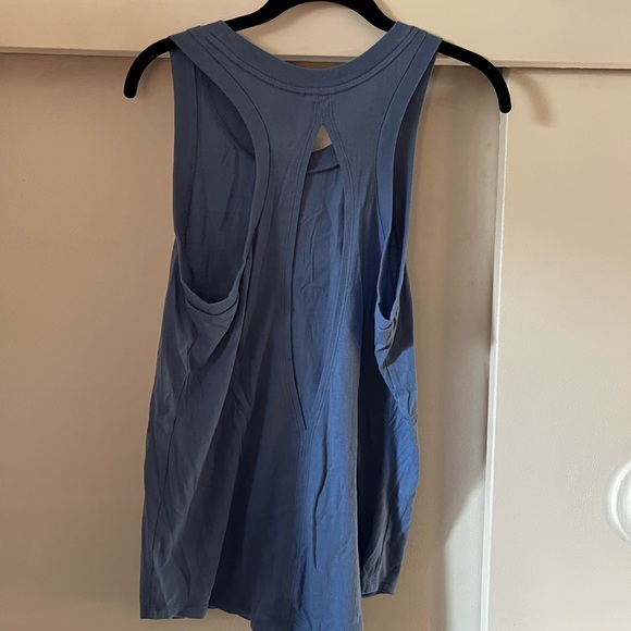 PINK blue open back workout tank. Work once. - Picture 2 of 2